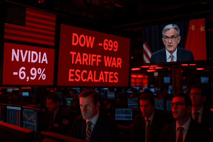  US Stocks Sink as Nvidia Drops, Trade War Uncertainty Grows