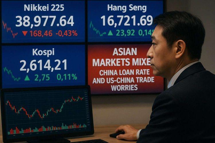 Asian Markets Mixed as China Rate Decision Looms